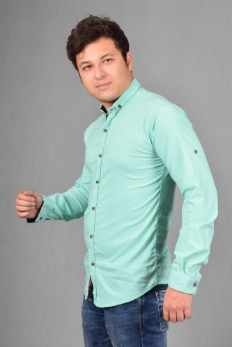 پیراهن مردانه اندامی - سبز فیروزه ای  0301010017